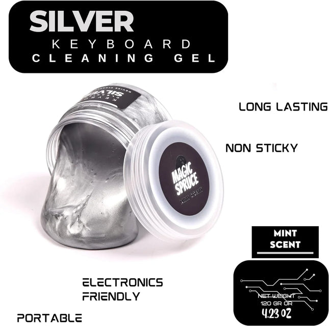 Brighten Car Interior & Keyboard with Magic Spruce Silver Cleaning Gel - 120g
