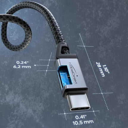 USB C Cable for Fast Charging Break-Resistant Metal Plugs Nylon Braiding 1m 2 Pk