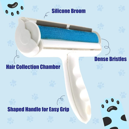 Reusable Pet Hair Lint Roller Dog Cat Fur Remover For Furniture Carpets Car