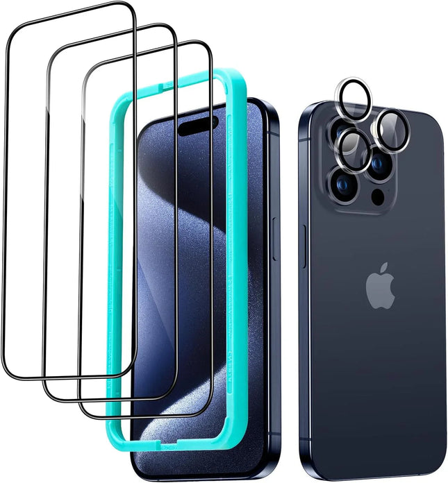 iPhone 15 Pro Max Premium Screen Protectors - 3 Pack + Lens Protector Top Class