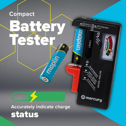 Maplin 40x AA LR6 7 Year Shelf Life High Performance 1.5V Alkaline Batteries with Universal Battery Tester