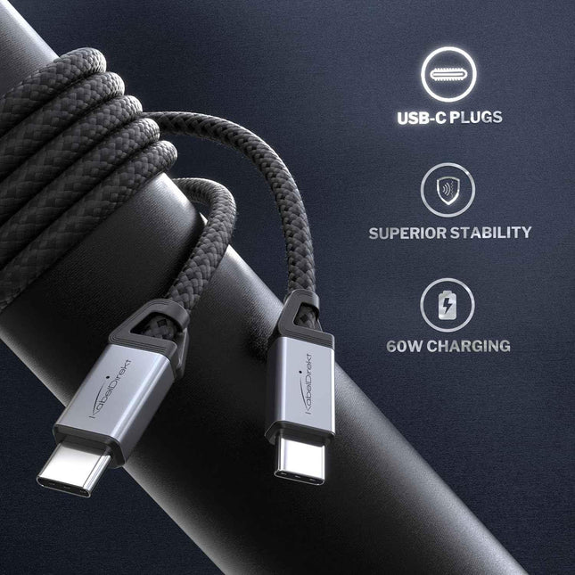 USB C Cable for Fast Charging - Break-Resistant Metal Plugs + Nylon Braiding 1m