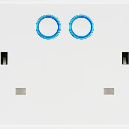 British General Slim Nexus Double Switched 13A Power Socket + Smart Home Control - White