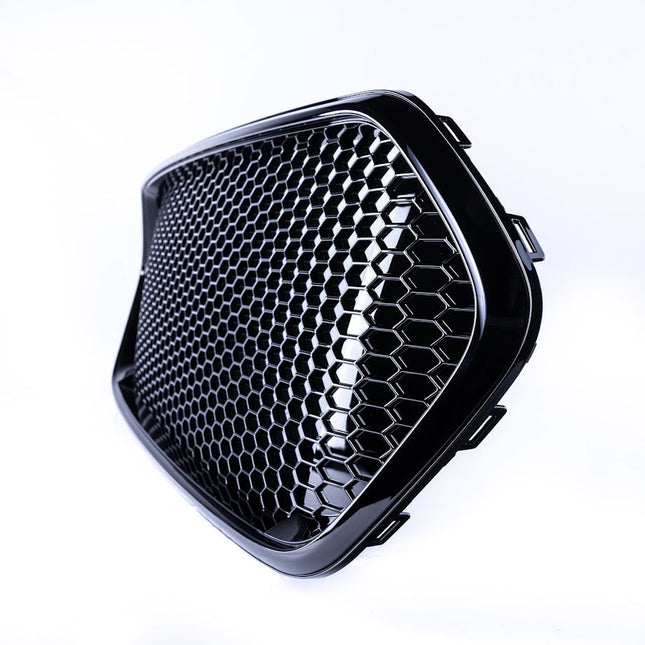 For Ford Transit Custom Badgeless Honeycomb Grille – Gloss Black, Ready to Fit