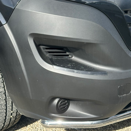 For Fiat Ducato Front Bumper Foot Plate Protectors – Black, Set of 2 | Van-X