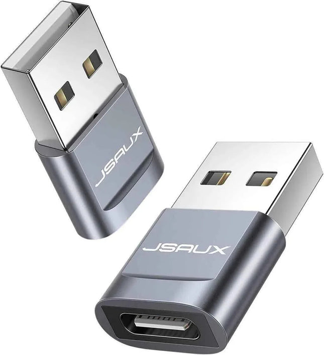 Premium USB Type C Female to USB A Male Adapter Converter Charger - Grey