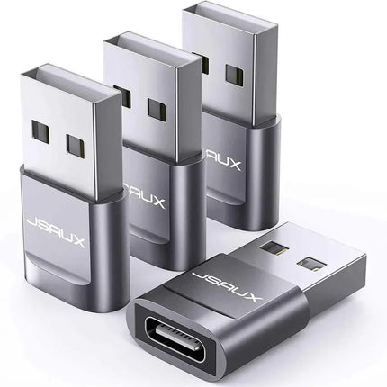 Premium USB Type C Female to USB A Male Adapter Converter Charger - Grey