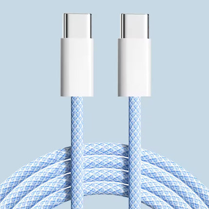 USB Type C to C Braided Colourful Charging Data Cable 1M 30W