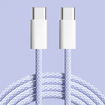 USB Type C to C Braided Colourful Charging Data Cable 1M 30W
