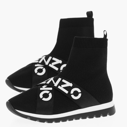 KENZO Sock Sneakers, Logoed Elastic Tape, Sport Trainer UK 2.5 / EU 35