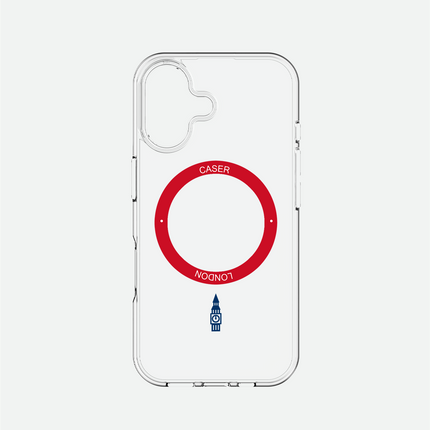 Slim Clear iPhone 16 Case with Red MagSafe Ring - Big Ben | The Iconic Case