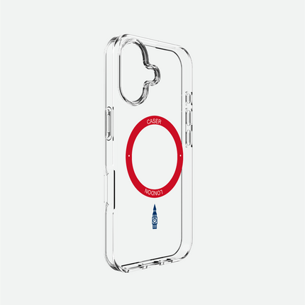 Slim Clear iPhone 16 Case with Red MagSafe Ring - Big Ben | The Iconic Case
