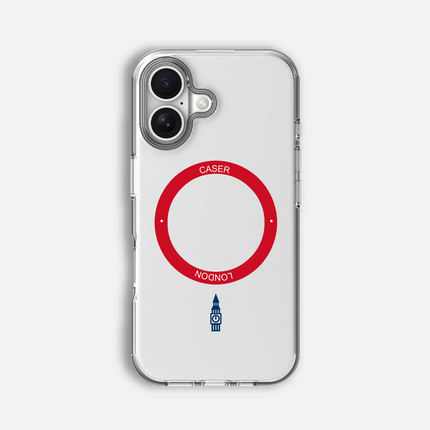 Slim Clear iPhone 16 Case with Red MagSafe Ring - Big Ben | The Iconic Case