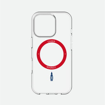 Slim Clear iPhone 16 Pro Max Case with Red MagSafe Ring - Big Ben | The Iconic Case