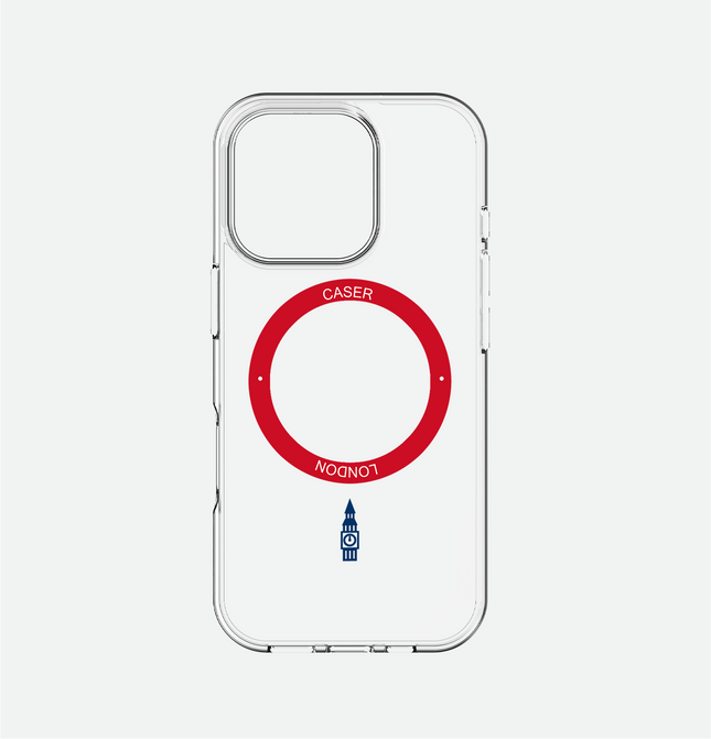 Slim Clear iPhone 16 Pro Case with Red MagSafe Ring - Big Ben | The Iconic Case