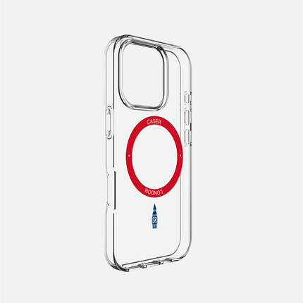 Slim Clear iPhone 16 Pro Case with Red MagSafe Ring - Big Ben | The Iconic Case