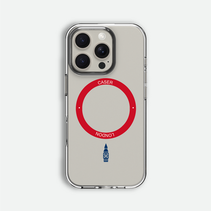 Slim Clear iPhone 16 Pro Max Case with Red MagSafe Ring - Big Ben | The Iconic Case
