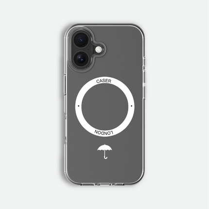 Slim Clear iPhone 16 Pro Case with White MagSafe Ring - Umbrella Icon | The Iconic Case