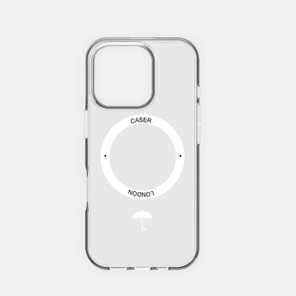 Slim Clear iPhone 16 Pro Case with White MagSafe Ring - Umbrella Icon | The Iconic Case