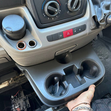 For Peugeot Boxer Cupholder Console - Grey | Van-X
