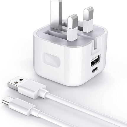 20W Foldable Dual USB-A & USB-C Fast Charger Adapter