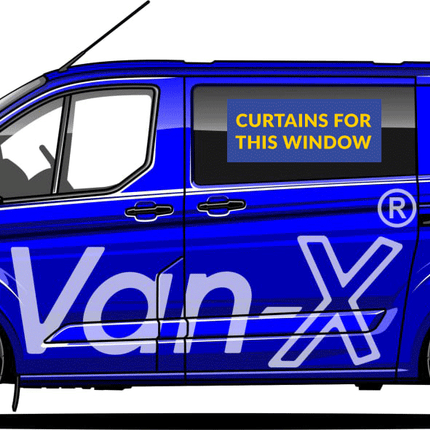 For Ford Transit MK7 Premium Window Curtains - Black/Black - CREATE YOUR OWN BUNDLE! Van-X
