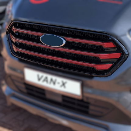 For Ford Transit Custom Front Grille – OEM Style, New Shape, Gloss Black Base – Pre-Painted & Ready to Install