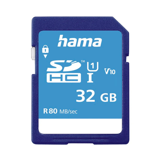 Hama 32GB SDHC Memory Card Class 10 UHS-I V10 80MB/s