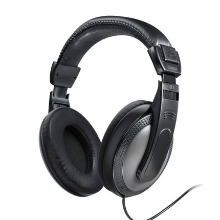 Hama Shell TV Over-Ear Wired Headphones, 6 Metre Cable, Black