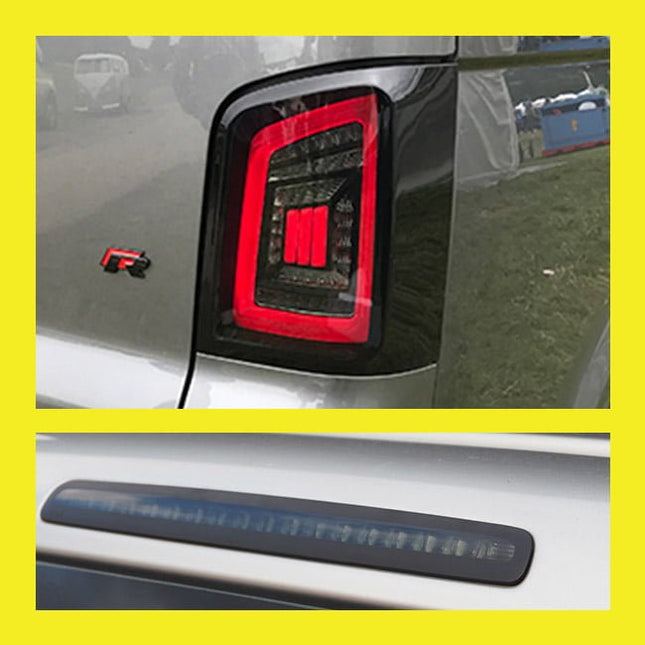 For VW T5 Transporter MK3.1 Tailgate LED Rear Lights Smoked Full Frame Light Bar Upgrade – Van-X