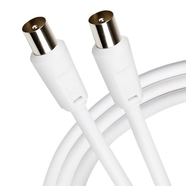 Maplin TV Aerial Cable Coaxial RF Male to RF Male - White