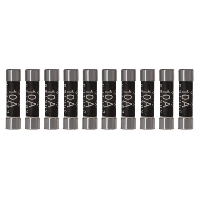 Maplin 10 Amp Domestic Fuse BS1362 6.3mm x 25.4mm - Pack of 10