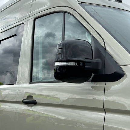 For VW Crafter New Shape Mirror Covers -  Set of 2 - Gloss Black | Van-X