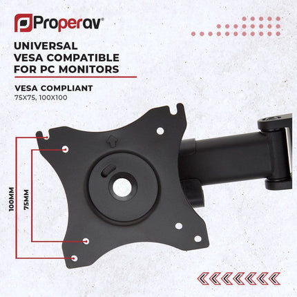 ProperAV Desk Monitor Mount 17" - 34" Swing Arm VESA Max 100x100