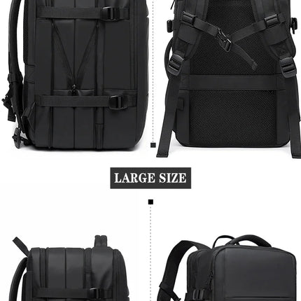 BANGE Aesthetic Men Business Backpack School Expandable USB Bag, Large Capacity 17.3 Laptop Waterproof Fashion Travel Backpack