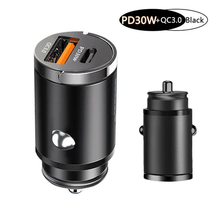100W USB Car Charger Mini Fast Charging Dual Ports Phone Charger Type C QC3.0 PD Car Chargers for IPhone Xiaomi Huawei Samsung
