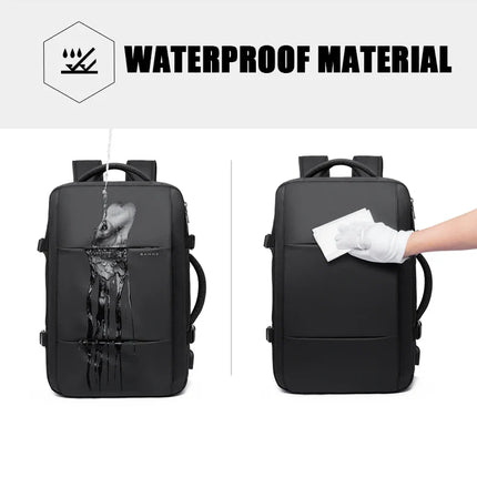 BANGE Aesthetic Men Business Backpack School Expandable USB Bag, Large Capacity 17.3 Laptop Waterproof Fashion Travel Backpack