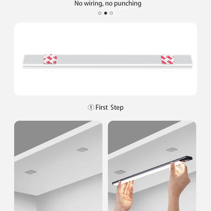 LED Cabinet Light USB Type-C Rechargeable Motion Sensor Led Lamp for Kitchen Wardrobe Cabinet Lighting 20cm/30cm/40cm/50cm/60cm