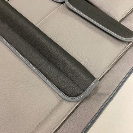 For VW van Seat Organiser  T6 / T6.1 Transporter Campervan Leatherette Double Back (Grey with Black Lids)