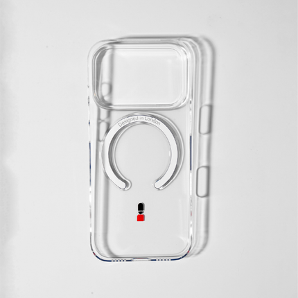 Slim Clear iPhone Air Case with Royal Blue MagSafe Ring - King's Guard | The Iconic Slim