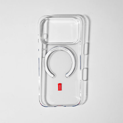 Slim Clear iPhone 17 Case with Royal Blue MagSafe Ring - Telephone Box | The Iconic Slim