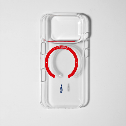 Slim Clear iPhone 17 Pro Case with Red MagSafe Ring - Big Ben | The Iconic Slim