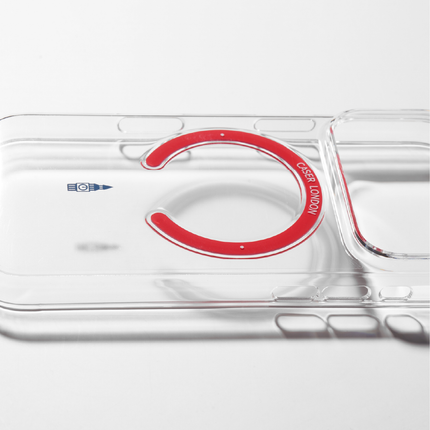 Slim Clear iPhone 17 Pro Case with Red MagSafe Ring - Big Ben | The Iconic Slim