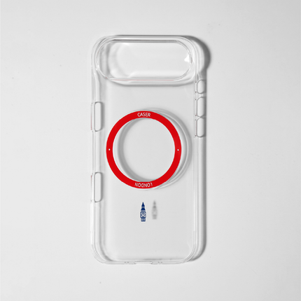 Slim Clear iPhone 17 Pro Case with Red MagSafe Ring - Big Ben | The Iconic Slim