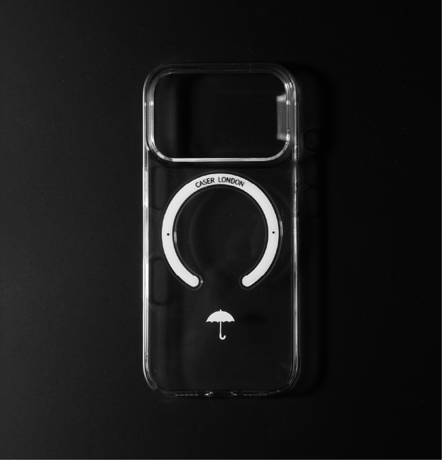 Slim Clear iPhone 17 Case with White MagSafe Ring - Umbrella Icon | The Iconic Slim