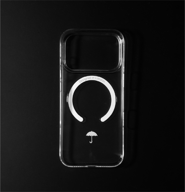 Slim Clear iPhone Air Case with White MagSafe Ring - Umbrella Icon | The Iconic Slim