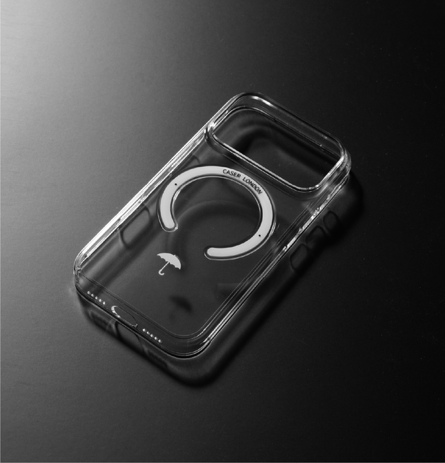 Slim Clear iPhone 17 Pro Case with White MagSafe Ring - Umbrella Icon | The Iconic Slim