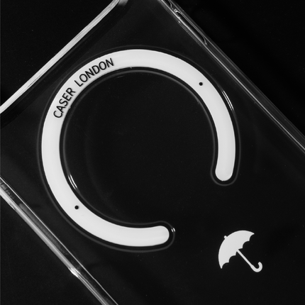 Slim Clear iPhone Air Case with White MagSafe Ring - Umbrella Icon | The Iconic Slim