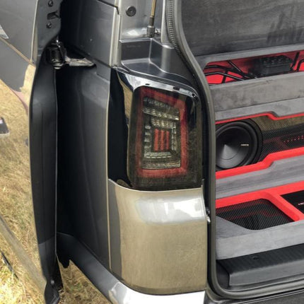 For VW T5.1 Transporter MK3.1 Tailgate LED Rear Lights Smoked Full Frame Light Bar – Van-X