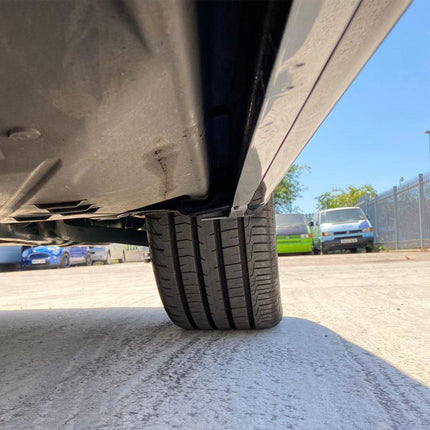 For VW T6 Transporter SWB Side Skirts Deep Black Plastic Painted and Ready to Fit